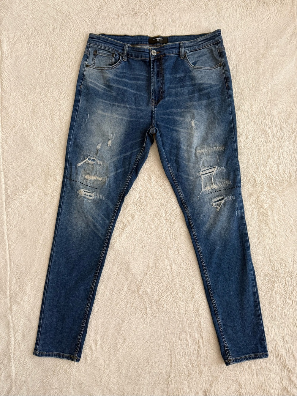 Men’s Distressed Jeans, Serenede, Size 38